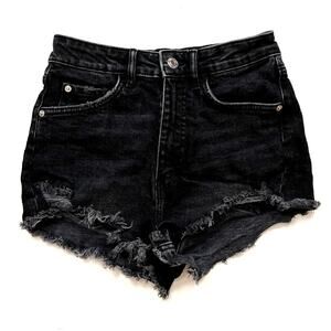 Zara Black Denim Cutoff Shorts